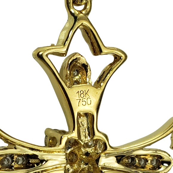 18 Karat Yellow Gold and Diamond Cross Pendant #20505 - Picture 5 of 8